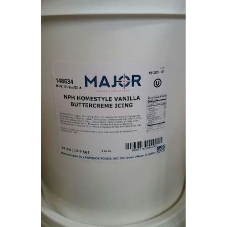 Major Bakery Solutions Major Bakery Solutions Nph Homestyle Vanilla Buttercreme Icing 35lbs 148634